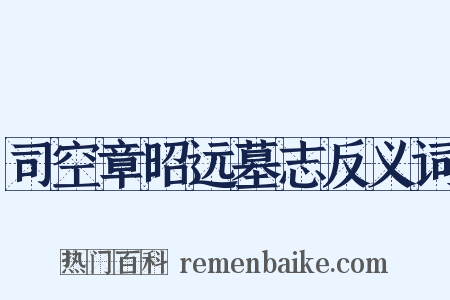 司空章昭远墓志反义词是什么意思的图片